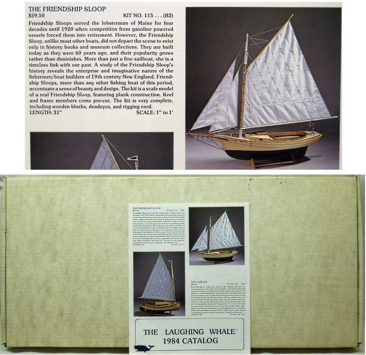 The Laughing Whale 1/12 Friendship Sloop Lobsterman Boat - 31 Inch Long Plank-On-Frame, 115 plastic model kit